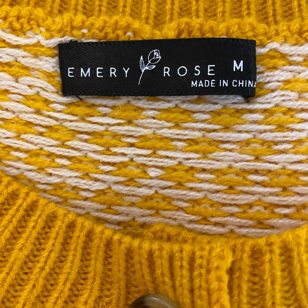 Chic Mustard Patterned Cardigan - image 8